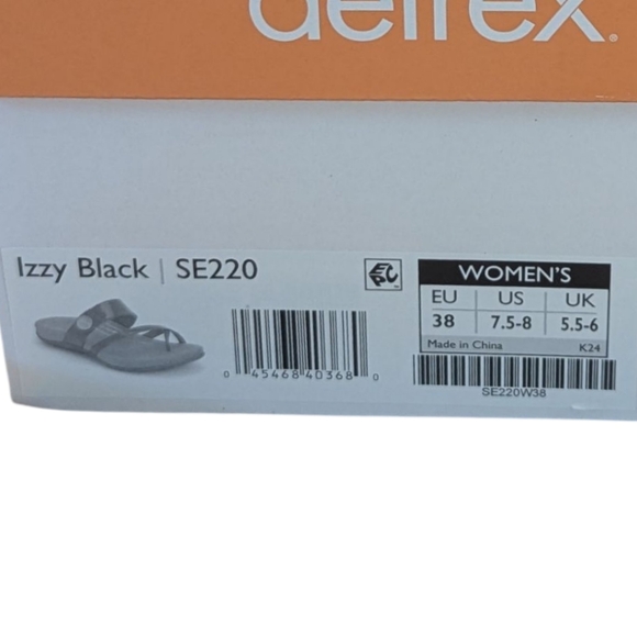 New In Box Aetrex Izzy Black Adjustable Slide Sandal SE220W38 Women's 7.5-8 (38) - Picture 4 of 14